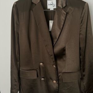 Sam Edelman Dark Brown Satin Blazer